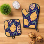 Dreamy Lemons Ofenhandschuh & Topflappen-Set (Oben Unten)