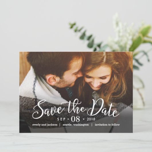 Dreamy Liebe EDITABLE FARBEITER Save the Date Kart (Stehend Vorderseite)
