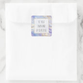 Dreamy Lila Blue Mist Gold Pearl Quadratischer Aufkleber (Tasche)