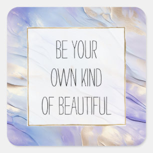 Dreamy Lila Blue Mist Gold Pearl Quadratischer Aufkleber