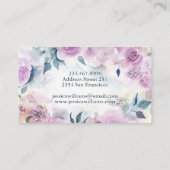 Dreamy Lila Rose florale Visitenkarte (Rückseite)