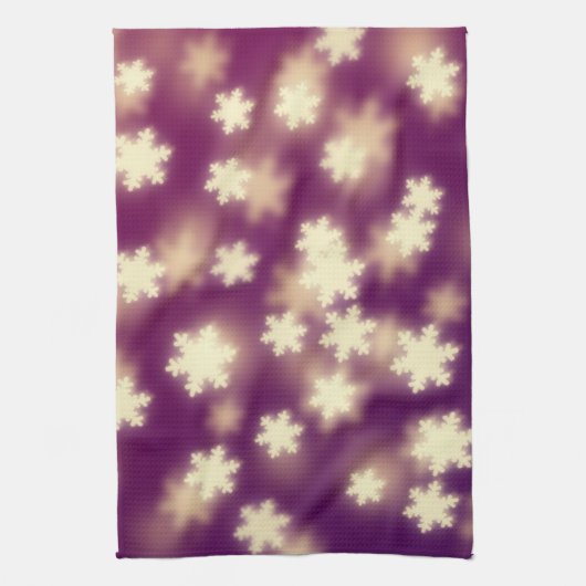 Dreamy Lila Snowflake Bokeh Lights Handtuch (Vertikal)
