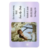 Dreamy Lilac Blue Lights Foto Save the Date Magnet (Vertikal)