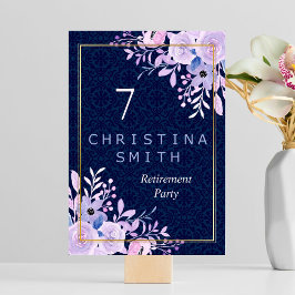 Dreamy Lilac Pastel Watercolor Retirement Party Tischnummer