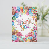 Dreamy Little Candyland danke Karte (Stehend Vorderseite)