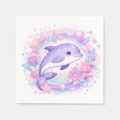Dreamy Little Dolphin Baby Dusche Serviette (Vorderseite)