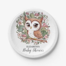 Dreamy Little Owl Baby Dusche Pappteller