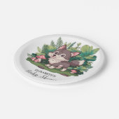 Dreamy Little Wolf Baby Shower Pappteller (Schrägansicht)