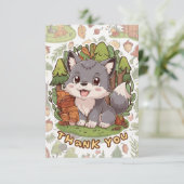 Dreamy Little Wolf Dankeskarte (Stehend Vorderseite)