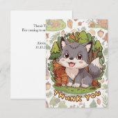 Dreamy Little Wolf Dankeskarte (Vorne/Hinten)