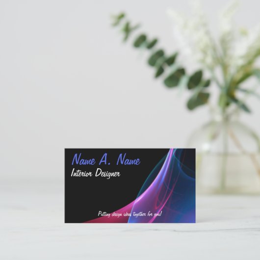 Dreamy Magenta und Blue Sweep Visitenkarte (Stehend Vorderseite)