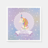 Dreamy Magical Rainbow Unicorn Girly Birthday Serviette (Vorderseite)