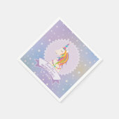 Dreamy Magical Rainbow Unicorn Girly Birthday Serviette (Ecke)