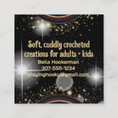 Dreamy magische Fantasiegarn Crochet Handwerk Show Quadratische Visitenkarte (Rückseite)