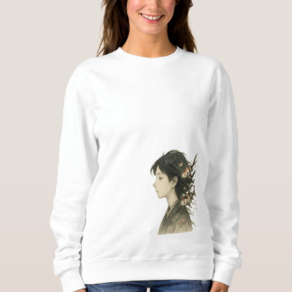 Dreamy Manga Girl with Koi Fish Sweatshirt