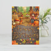 Dreamy Maple Leaf Herbst glücklich Geburtstag Karte (Stehend Vorderseite)