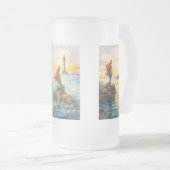 Dreamy Mermaid Sunset mit rotem Haar Mattglas Bierglas (VorderseiteRechts)