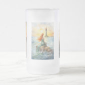 Dreamy Mermaid Sunset mit rotem Haar Mattglas Bierglas (Mittel)
