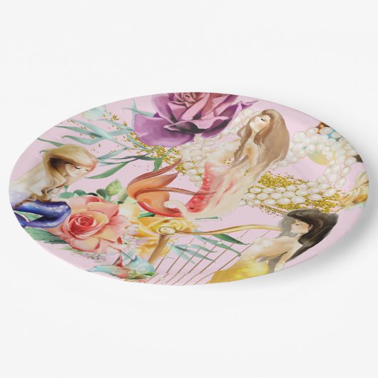 Dreamy mermaids pappteller (Schrägansicht)