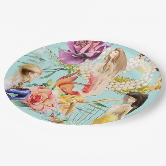 Dreamy mermaids pappteller (Schrägansicht)