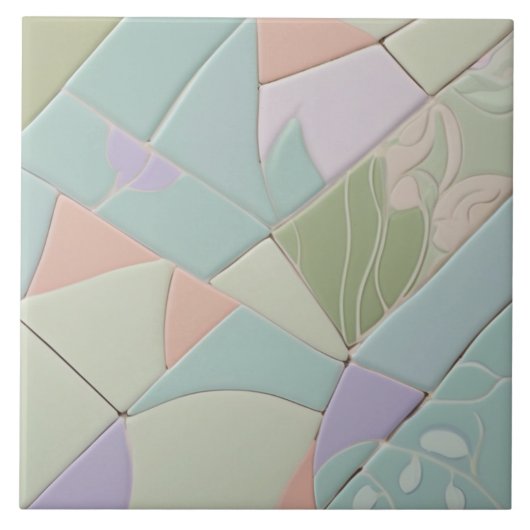 Dreamy Mint Abstrakt Moderne Pastel Imitats Mosaik Fliese (Vorderseite)