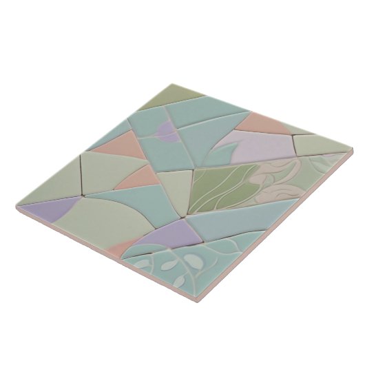 Dreamy Mint Abstrakt Moderne Pastel Imitats Mosaik Fliese (Seite)