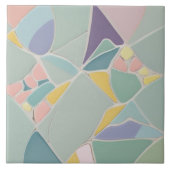 Dreamy Mint Abstrakt Moderne Pastel Mosaik Fliese (Vorderseite)