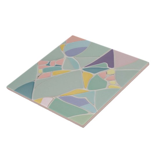 Dreamy Mint Abstrakt Moderne Pastel Mosaik Fliese (Seite)
