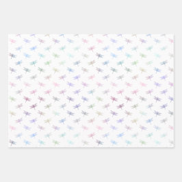 Dreamy Mint Aqua Lila Rosa Libellen Geschenkpapier Set