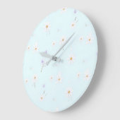 Dreamy Mint Meadow Große Wanduhr (Winkel)