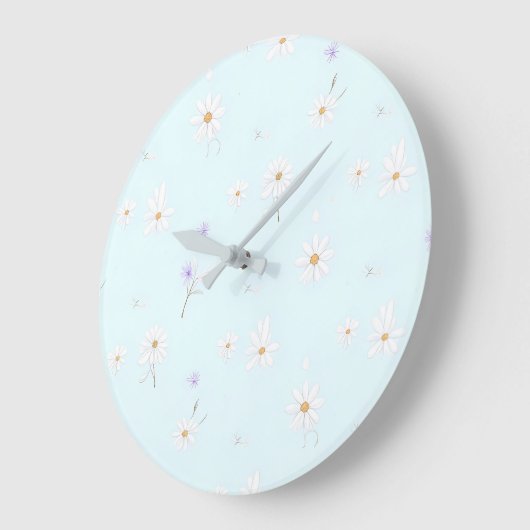 Dreamy Mint Meadow Große Wanduhr (Winkel)