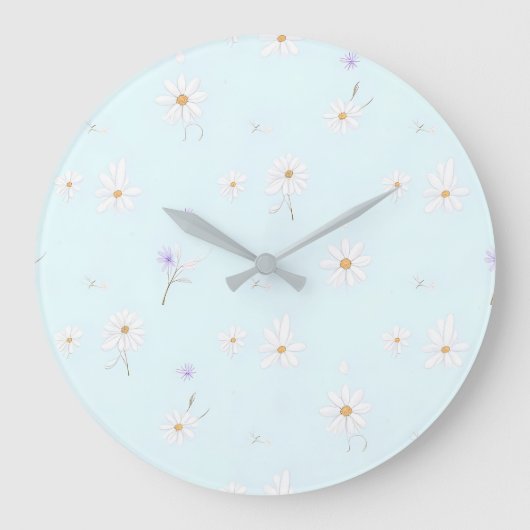 Dreamy Mint Meadow Große Wanduhr (Vorderseite)