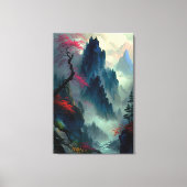 Dreamy Misty Mountain Landschaft Canvas Print Leinwanddruck (Vorderseite)