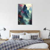 Dreamy Misty Mountain Landschaft Canvas Print Leinwanddruck (Insitu (Schlafzimmer))