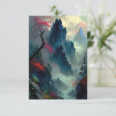 Dreamy Misty Mountain Landschaft Flachbild-Karte (Stehend Vorderseite)
