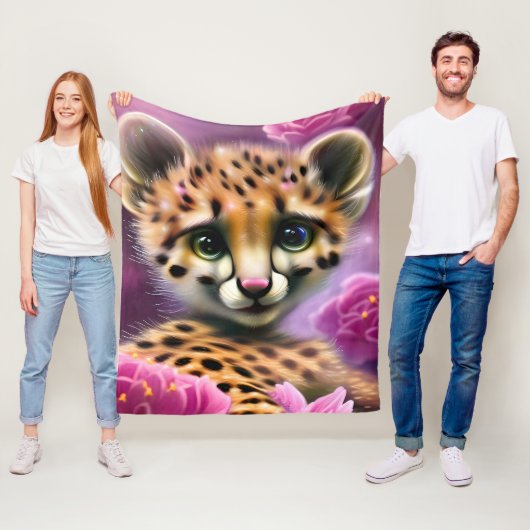 Dreamy Mit Augen Baby Cheetah Fleecedecke (Beispiel)