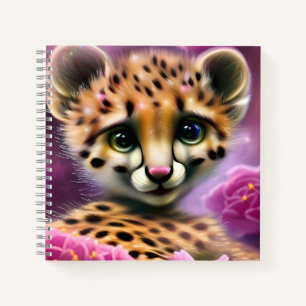 Dreamy Mit Augen Baby Cheetah Notizblock