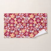 Dreamy Mixed Blossoms (Rot) Blüte Badhandtuch Set (Handtuch)