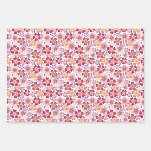 Dreamy Mixed Blume auf Weiß Geschenkpapier Set (Vorderseite 3)