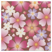 Dreamy Mixed Blüten auf braunem Medium Stoff (Nahaufnahme)
