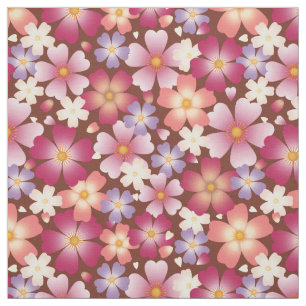 Dreamy Mixed Blüten auf braunem Medium Stoff
