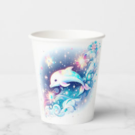 Dreamy Modern Dolphin Baby Dusche Pappbecher