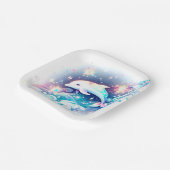 Dreamy Modern Dolphin Baby Dusche Pappteller (Gewinkelt)