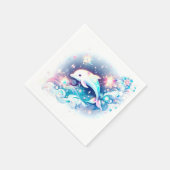 Dreamy Modern Dolphin Baby Dusche Serviette (Ecke)