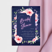 Dreamy Modern Floral Fantasy Neon Brautparty Einladung