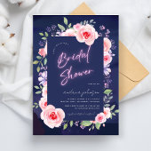 Dreamy Modern Floral Fantasy Neon Brautparty Einladung