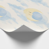 Dreamy Moon and Clouds Baby Wrapping Paper Geschenkpapier (Ecke)