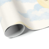 Dreamy Moon and Clouds Baby Wrapping Paper Geschenkpapier (Rolleneckpunkt)
