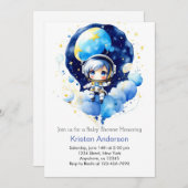 Dreamy Moon and Stars Adventure Boy Baby Shower Einladung (Vorne/Hinten)