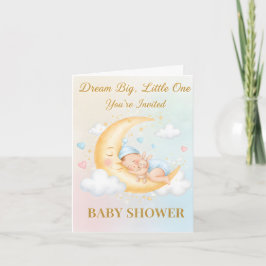 Dreamy Moon Baby Shower Invitation - Sleeping Baby Einladung